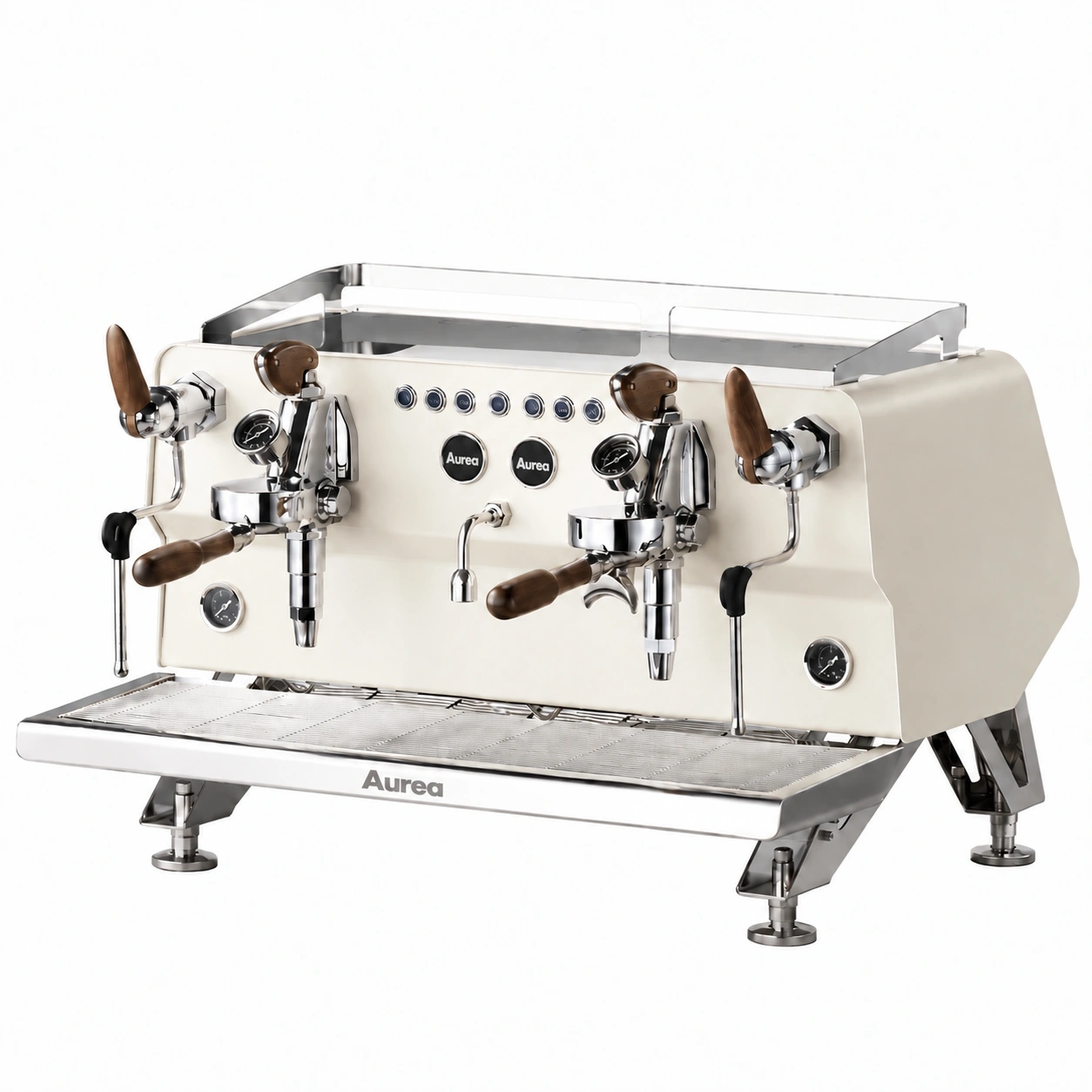 Machine espresso Aurea G3226C ivoire, inox et poignées bois
